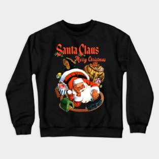 Santa Clause for Train Fans Merry Christmas and Children of all Ages Crewneck Sweatshirt